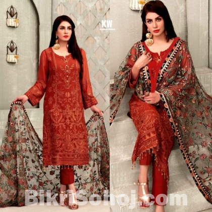 (প্রোডাক্ট কোড w2) Unstitched Indian Georgette Four Piece